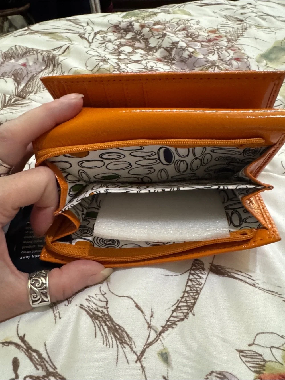 Hobo vintage Genuine soft apricot color Leather Fold out Wallet